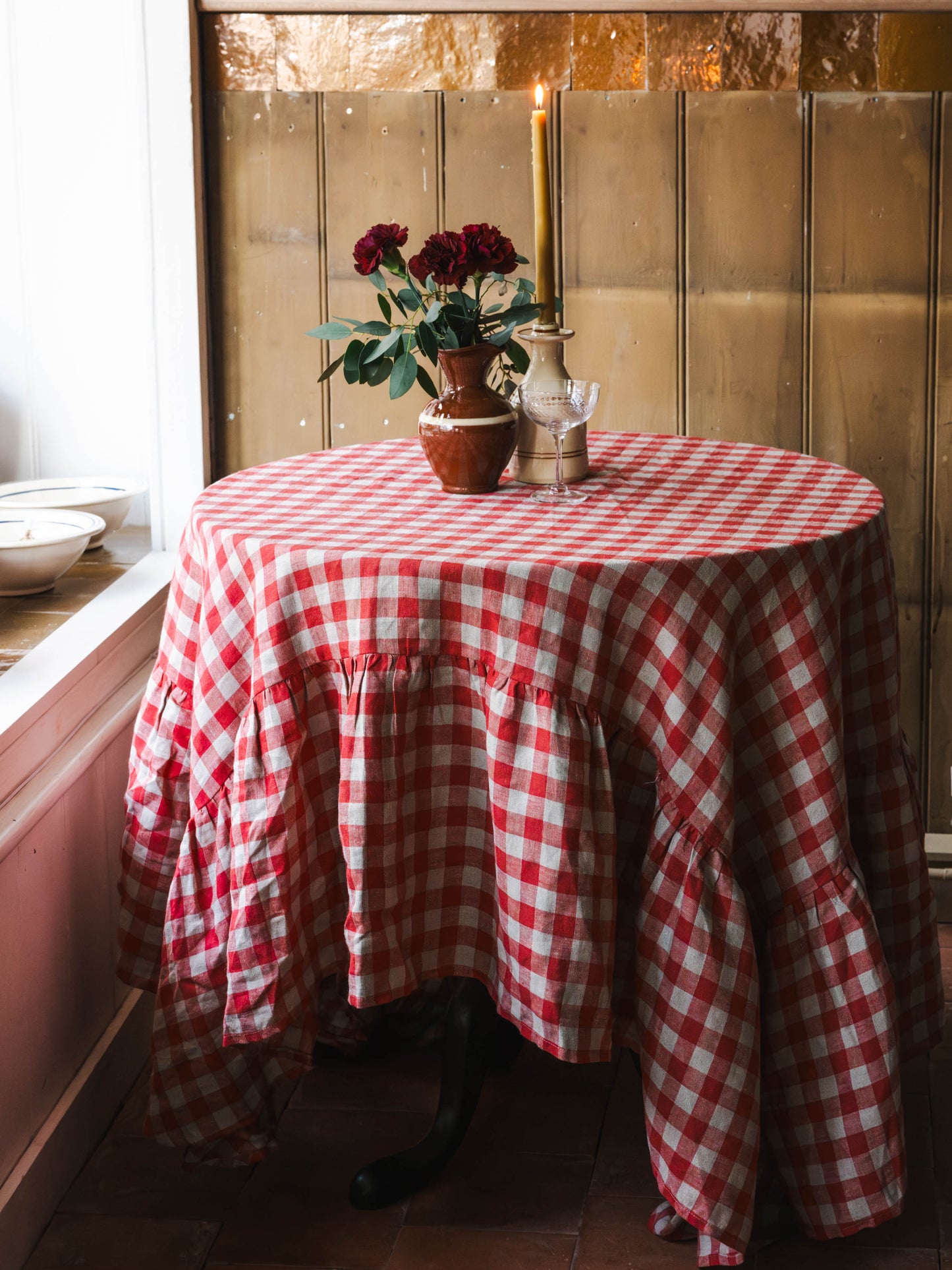 The Margot Rouge Gingham Tablecloth