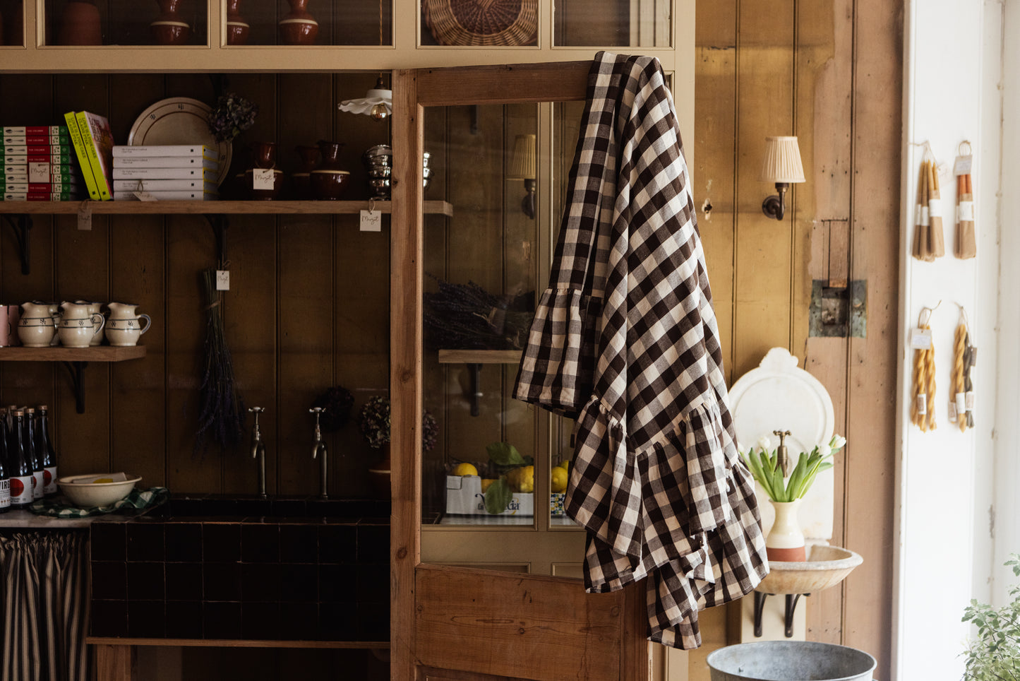 The Margot Chocolat Gingham Tablecloth