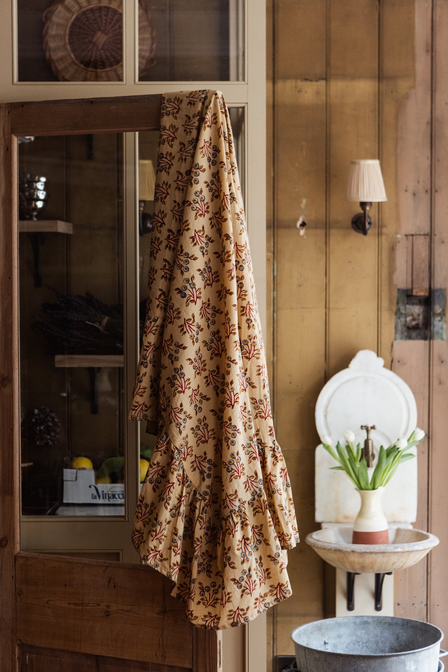 The Margot Floral Handblock Printed Tablecloth