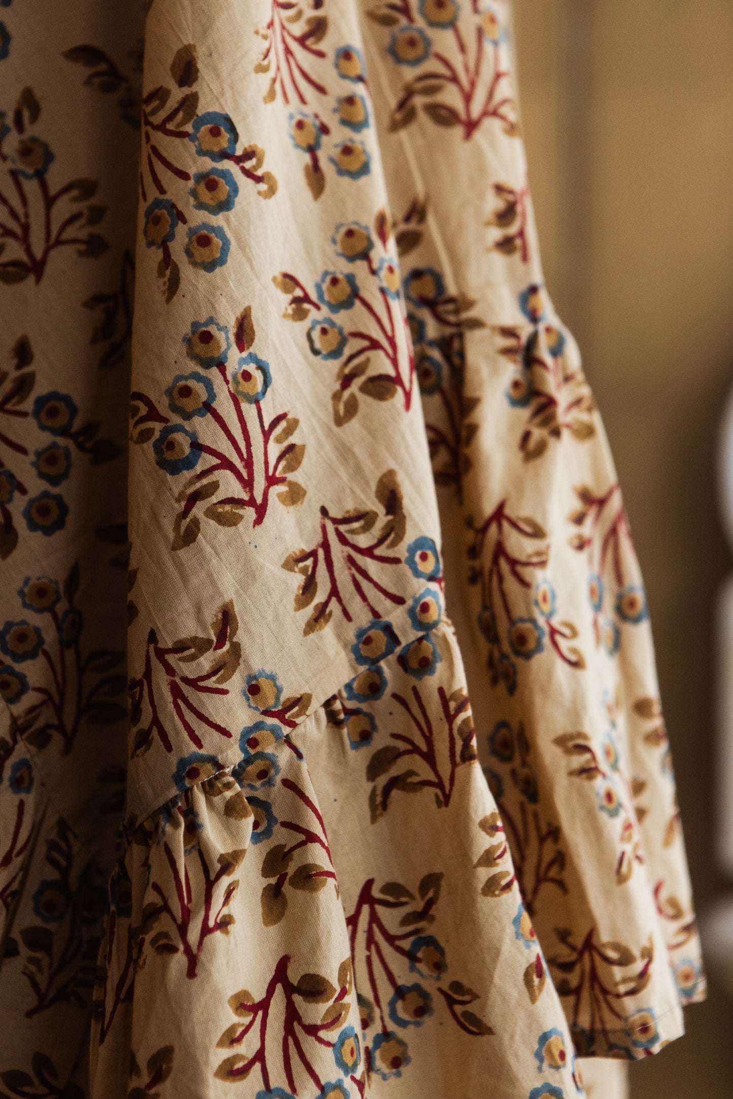 The Margot Floral Handblock Printed Tablecloth