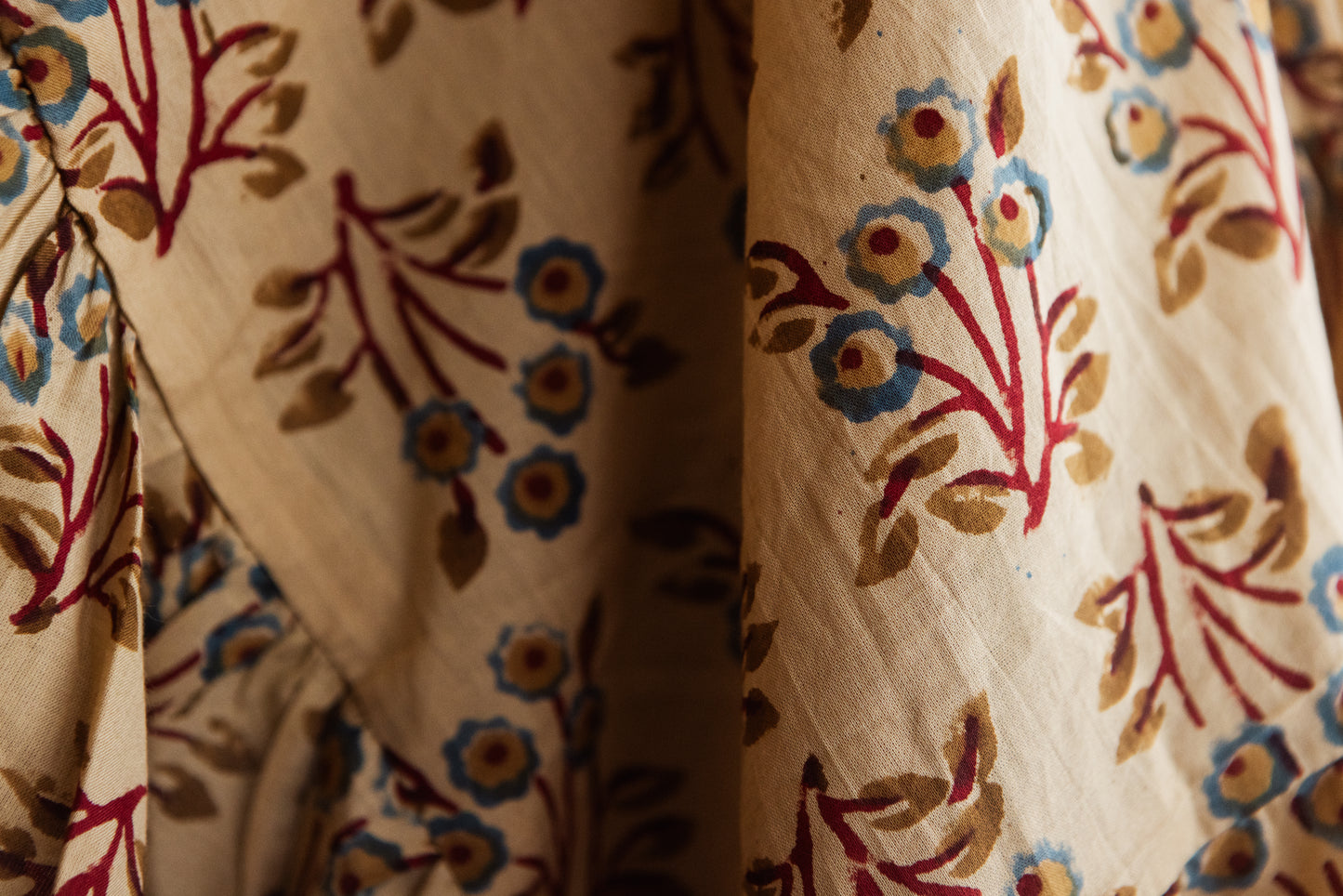 The Margot Floral Handblock Printed Tablecloth